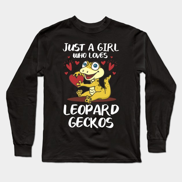 Just a Girl Loves Leopard Geckos Long Sleeve T-Shirt by Shirtttee